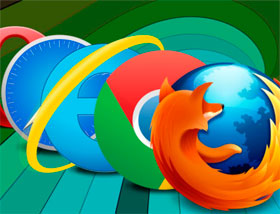 Логотипы браузеров на зеленом фоне