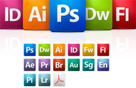 Логотипы программных продуктов Adobe